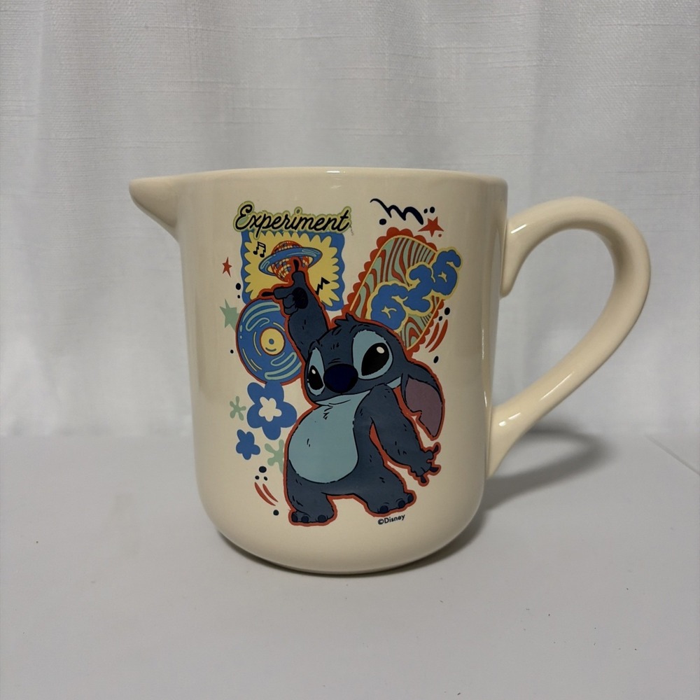 Disney Lilo and Stitch Experiment 626 Ceramic Pitcher Mug 24oz Gloss Glazed